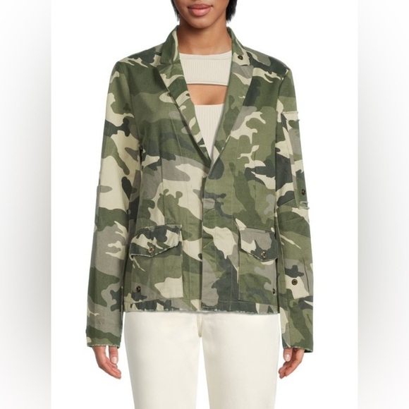 ZADIG & VOLTAIRE Camo Button Front Cargo Jacket Size Small - Picture 1 of 14
